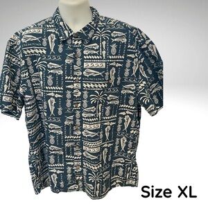 Island Shore Men’s Tropical Fish Print Button-Down – Size XL